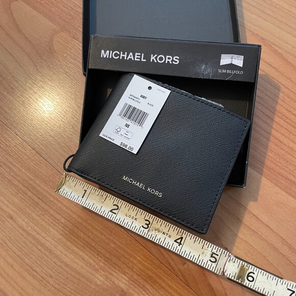 Michael Kors Men's Genuine Leather Andy Slim Black Billfold Wallet. BRAND NEW! - Picture 7 of 10